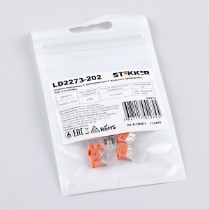 STEKKER клемма СМК LD2273-202 2x(0,5-2,5мм2) 450V 24A (уп.5шт, цена за уп.) 32412