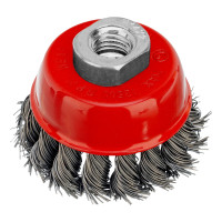 Щетка для УШМ, 65 мм, М14, &quot;чашка&quot;, крученая проволока 0.5 мм Matrix