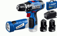 ЗУБР дрель-шуруповерт 12В, 40Нм, 2 АКБ тип Т7 (2Ач), LED фонарь, кейс, DL-121-22F