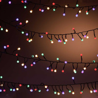Гирлянда д/улицы LLN-18 250ламп 5м черный провод лампочка шарик ЦВЕТНОЙ