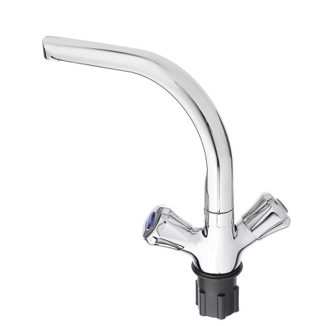 RAIN Смеситель для кухни Уран, высокий, кран-буксы 1/2, гайка, латунь, хром