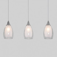 Eurosvet св-к подвесной E14 3x15W 600х0х1200 металл прозрач/бел/хр Cosmic 50285/3 a056839