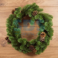 Еловый венок с шишками, диаметр 45см, Литой 307-144 Neon Night