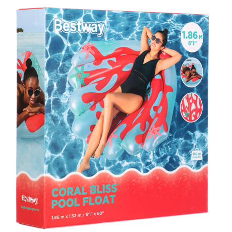 BESTWAY Плотик для бассейна CORAL BLISS, 186x153см, 43724
