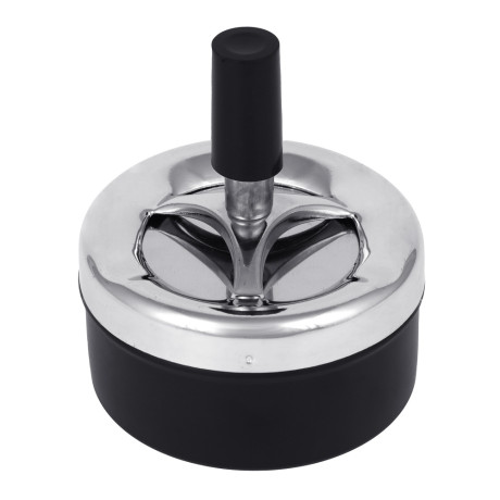 Пепельница бездымная, 8x9 см, металл, цвет черный