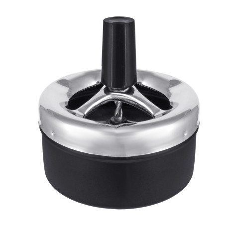 Пепельница бездымная, 8x9 см, металл, цвет черный