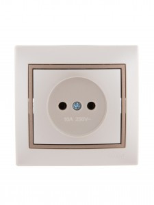 "Lezard Мира роз. СУ 1 мест. 16А перламутр с коричн. вставкой (керамика, корпус PC) 701-3031-121