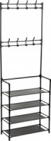 Вешалка напольная 170*60*27см, 2 ряда крючков+4 полки, окраш металл/пластик 104924