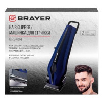 Машинка д/стрижки BRAYER 3404BR, 8 насадок, лезвия-нерж.сталь, батарея 2500мАч