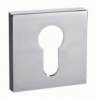 Накладка на цилиндр квадрат. PUERTO серия SLIM, хром блестящий INET AL 03 slim CP