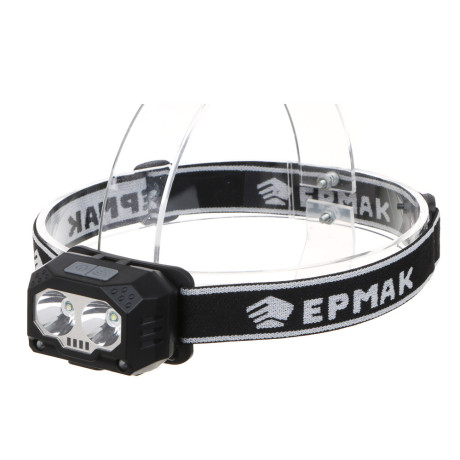 ЕРМАК Фонарь налобный, 2 LED + красный свет, 6 режимов, 3хААА, 64х43х37 мм