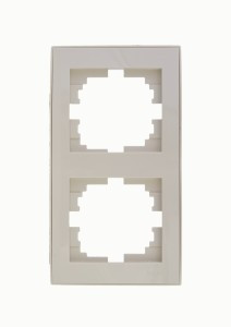 Lezard RAIN рамка 2 мест. верт. крем (PC) 703-0303-152