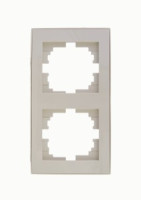 Lezard RAIN рамка 2 мест. верт. крем (PC) 703-0303-152