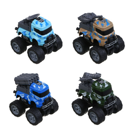 ИГРОЛЕНД Машинка военная "Внедорожник", милитари, инерция, резиновые колеса,PP, 8,5х9х6,5см, 4 диз