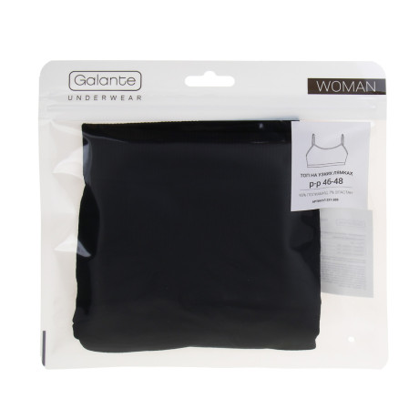 GALANTE Топ на узких лямках, р.46-48, 93%полиамид, 7% эластан, черный, НБ25-20