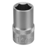 Головка торцевая, 14 мм, шестигранная, CrV, под квадрат 1/2 Stels