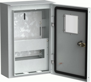 IEK TITAN щит (корпус) метал. ЩУРн-1/9 (370х250х135) навесной, окно, IP54 MKM24-N-009-54-ZO