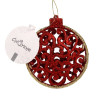 СНОУ БУМ Подвеска декоративная круглая 2.5x11x10 см, пластик, глиттер, красный