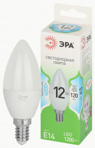 ЭРА GREEN LINE лампа св/д свеча E14 B35 12W(1200lm) 4000K 4K B35-12W-840-E14 GL 38x125 67140