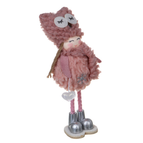 СНОУ БУМ Сувенир Девочка 5x5x15 см, полиэстер, коричневый, розовый, 2 вида