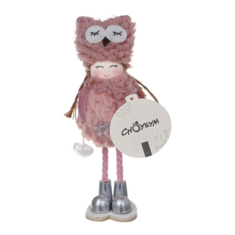 СНОУ БУМ Сувенир Девочка 5x5x15 см, полиэстер, коричневый, розовый, 2 вида