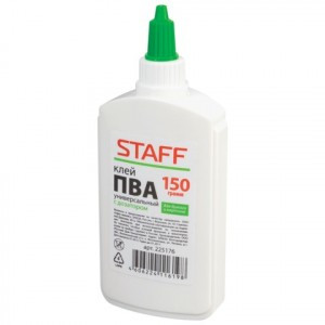 Клей ПВА STAFF, 150 г, с дозатором, 225176
