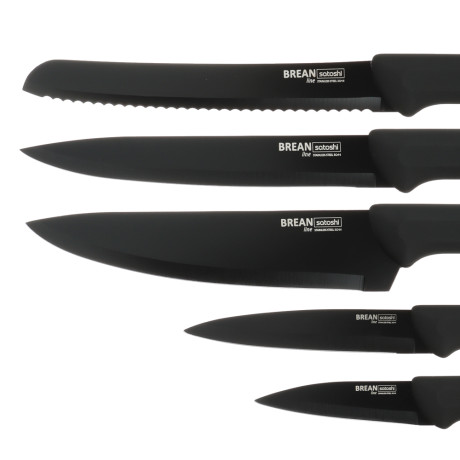 SATOSHI Бреан Набор ножей кухонных 6пр, подставка с полипропиленовыми разделителями