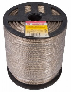 Трос стальной в ПВХ изоляции d=5.0 мм, катушка 100 метров  REXANT, 09-5250