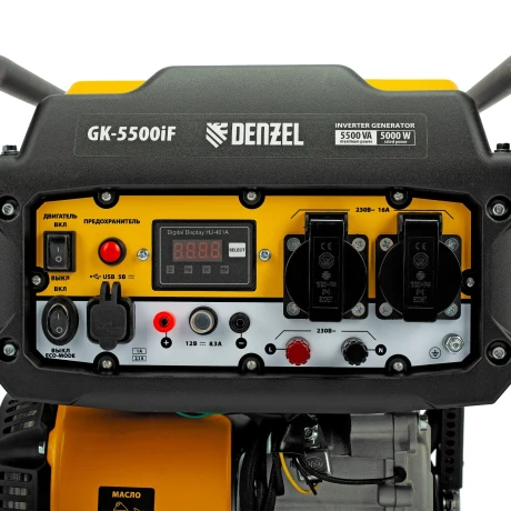Генератор инверторный GK-5500iF, 5,5 кВт, 230 В, ручной старт DENZEL