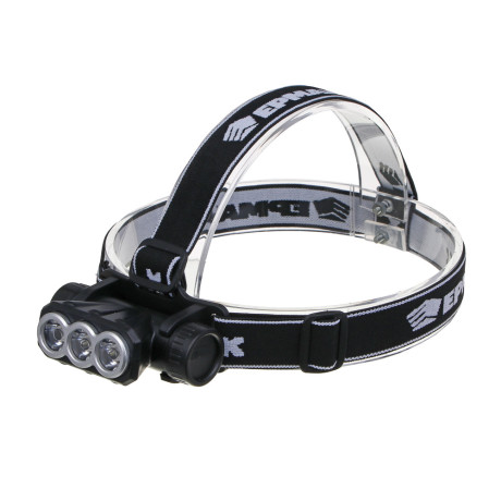 ЕРМАК Фонарь налобный, 3 LED, 1200мАч, 3 режима, 8,3х3,8х5,4см, USB кабель, пластик