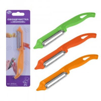 Овощечистка вертик.лезвие, пластиковая ручка ЭКОНОМ микс DH53-9 Мультидом