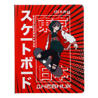 Дневник шк., А5+ (20,8*16,5см), 48л., "Японский скейтер", тв.обл., иск.кожа с цв.печатью, закладка