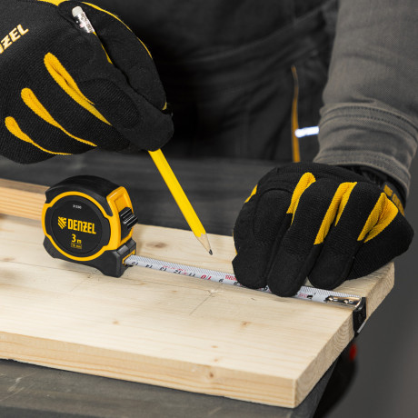 Рулетка 3м х 16мм, двухкомп. корпус, магнитный обрезиненный зацеп Denzel