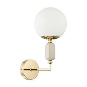 LUMION 6580/1W CLASSI LN25 фран. зол., серый/бел. мет., кер./стекло бра E14 40W 220V VIVIEN