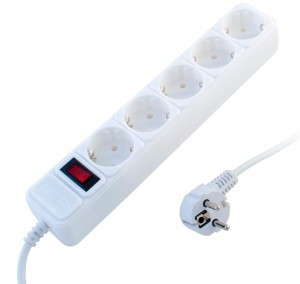 СТАРТ Сетевой фильтр (удл.) ПВС 3x0,75 ZVT 5роз. 3м. 10А земля, кноп.выкл, негорюч, белый