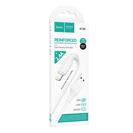 hoco. Кабель для зарядки модель X120, USB-IP 1м, цвет: белый