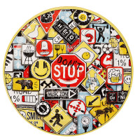 Набор бумажных тарелок Знаки яркие, в т/у пленке, 6 шт d=230 мм