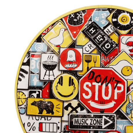 Набор бумажных тарелок Знаки яркие, в т/у пленке, 6 шт d=230 мм