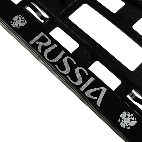 ЕРМАК / NG Рамка автомобильного номера, пластик, шелкография RUSSIA, черный, 53,6х13,1см