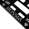 ЕРМАК / NG Рамка автомобильного номера, пластик, шелкография RUSSIA, черный, 53,6х13,1см