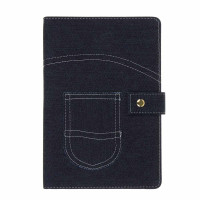 Джинс Записная книжка А5, 21х14,5см, 96л., тв.обложка, джинса, декор &quot;Джинсы&quot;, застежка на кнопке