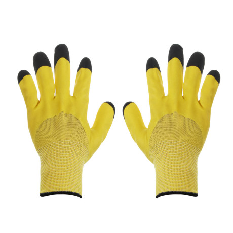 INBLOOM Перчатки садовые, вспененный латексный двойной полуоблив, полиэстер, р.9, 25см, 55г