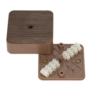 EKF Коробка разветвительная КМР-030-030кг (75х75х25) с клеммником тёмн. дер. plc-kmr-030-030kg-t