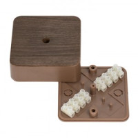 EKF Коробка разветвительная КМР-030-030кг (75х75х25) с клеммником тёмн. дер. plc-kmr-030-030kg-t