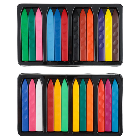 BY Русские Супергерои Мелки восковые пласт., 24 цвета, эрг.3-гранная форма, 10см, "Конек Джуниор"