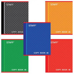 Тетрадь 48л. STAFF, Эконом, офсет №2, 60 г/м2, клетка, обложка мелов. карт., Абсолют 5вид. 402784