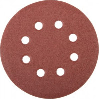 Круг шлифовальный универсальный STAYER &quot;MASTER&quot; из абразив. бумаги, 8 отверстий, Р100, диам. 125мм
