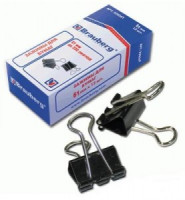 Набор зажимов для бумаг  BRAUBERG 51мм, на 230л., черные, 12шт., в карт.коробке, 220561