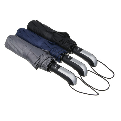 Зонт автомат, усиленный, металл, пластик, полиэстер, винил, d103см, 10 спиц, 3 цвета