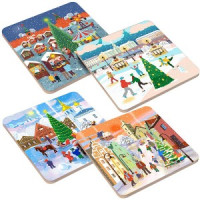 Подставка под горячее &quot;Зимние города&quot;, 14*14см (кратность 4!!!), береза МТ2-140 Мультидом